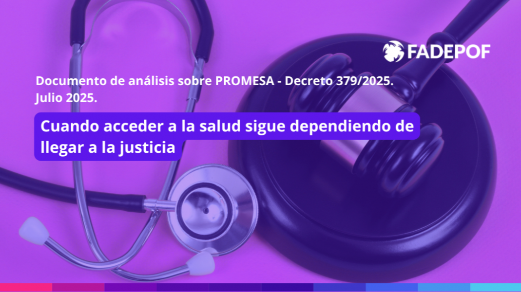 PROMESA: Cuando acceder a la salud sigue dependiendo de llegar a la justicia. Analizamos el Decreto 379/2025 